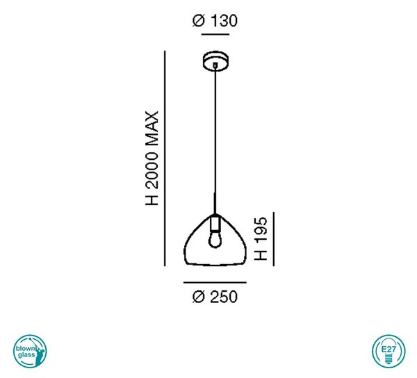 Φωτιστικό Κρεμαστό La Mia Luce Glow 3667-40-118 Χρυσό Ματ