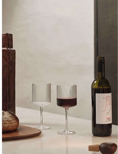 Ferm LIVING - Ripple Κόκκινο Wine Glasses Set of 2 Clear ferm LIVING