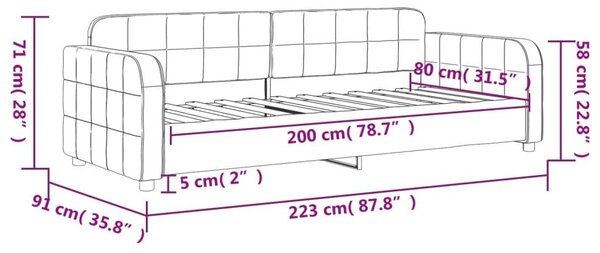 Καναπές Κρεβάτι Μπλε 80 x 200 εκ. Βελούδινος - Μπλε