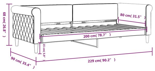 Καναπές Κρεβάτι Ροζ 80 x 200 εκ. Βελούδινος - Ροζ