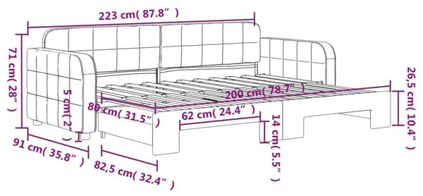 Καναπές Κρεβάτι Συρόμενος Μπλε 80 x 200 εκ. Βελούδινος - Μπλε