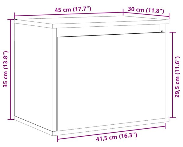 Βοηθητικό Ντουλάπι 45 x 30 x 35 εκ. από Μασίφ Ξύλο Πεύκου - Καφέ