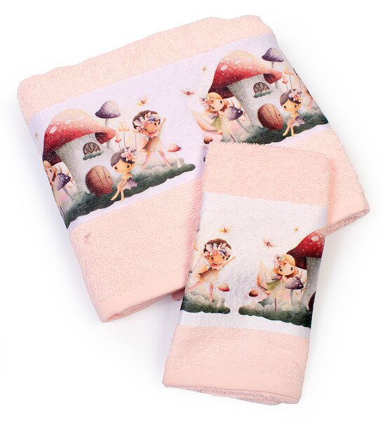 Παιδικές Πετσέτες (Σετ 2τμχ) Dimcol Fairies 330 Pink