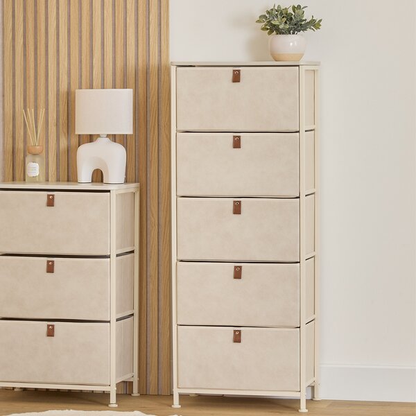 Συρταριέρα 5 Θέσεων (45x30x114) F-V Tissa Beige 193571BA