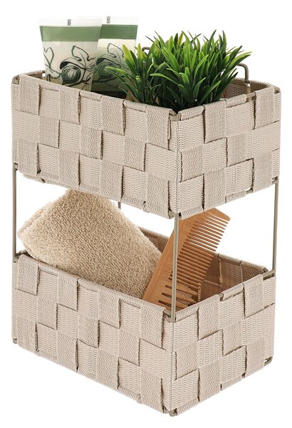 Ραφιέρα Μπάνιου Διπλή (20.5x13x28) T-D Beige 84230161