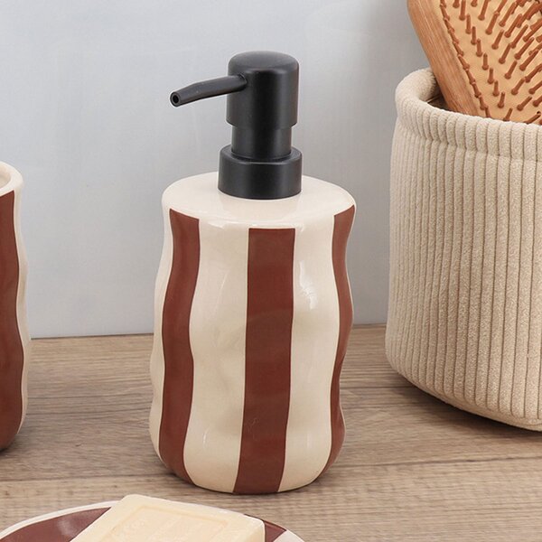 Dispenser Μπάνιου 350ml (Φ8.1x18.5) T-D Stripped Mocca