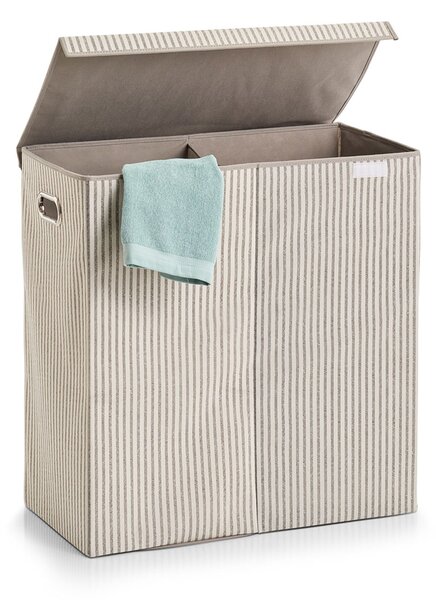 Καλάθι Απλύτων 2 Θέσεων (61.5x31x63) Z-L Stripes Beige 14654