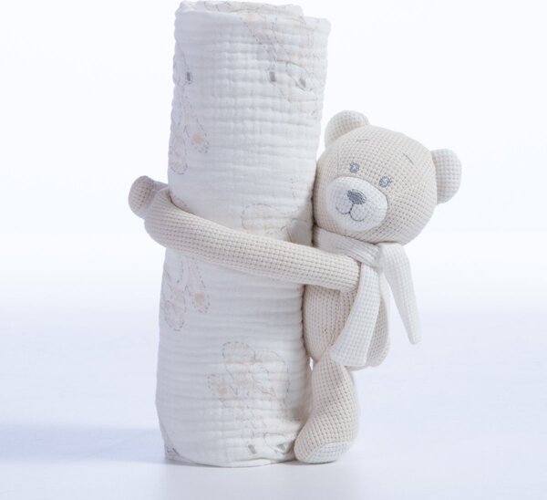 Κουβέρτα Πικέ Αγκαλιάς (75x100) + Λούτρινο Nef-Nef Homeware Teddy Beige