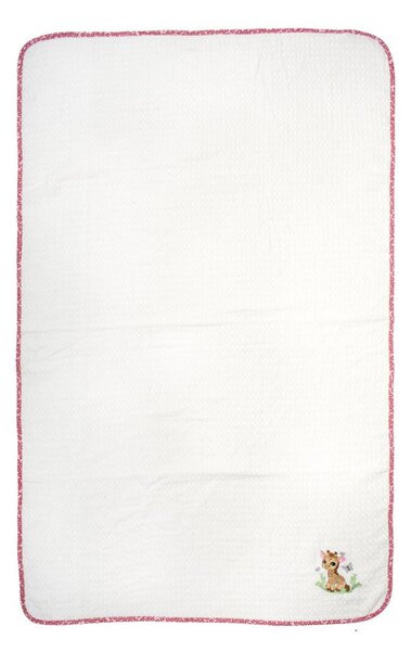 Κουβέρτα Πικέ Αγκαλιάς (80x110) Dimcol Giraffe 172 White-Pink