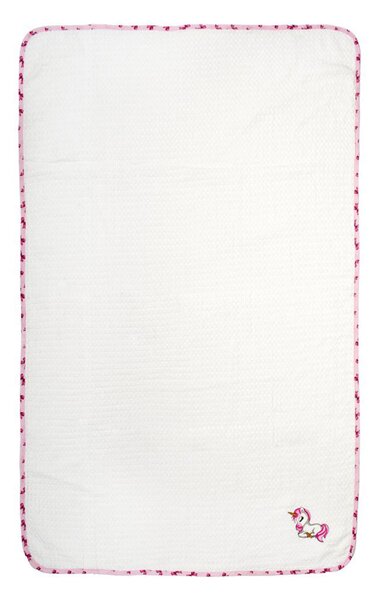 Κουβέρτα Πικέ Αγκαλιάς (80x110) Dimcol Unicorn 188 White-Pink