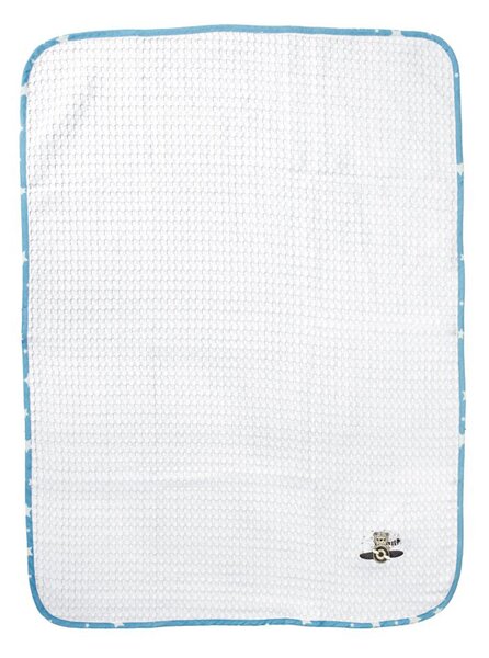 Κουβέρτα Πικέ Κούνιας (100x160) Dimcol Aviator 184 White-Sky Blue