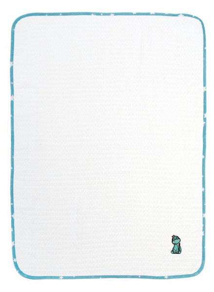 Κουβέρτα Πικέ Κούνιας (100x160) Dimcol Dinosaur 180 White-Sky Blue