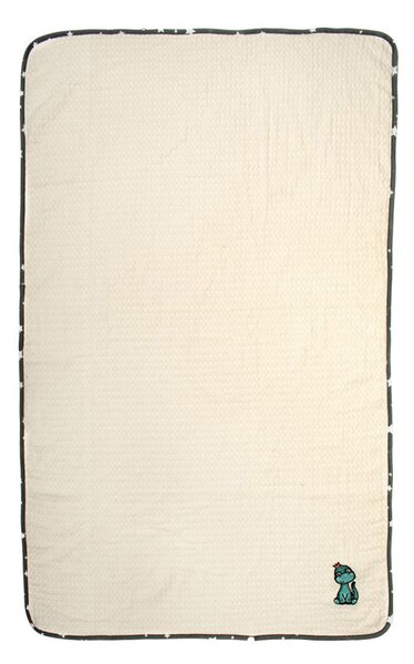 Κουβέρτα Πικέ Κούνιας (100x160) Dimcol Dinosaur 181 Ecru-Grey