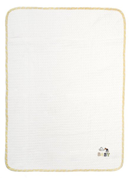 Κουβέρτα Πικέ Κούνιας (100x160) Dimcol 193 White-Yellow