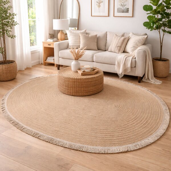Οβάλ Χαλί Καλοκαιρινό (130x190) Pol Rugs & Mats Grey