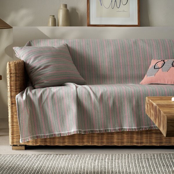 Ριχτάρι Πολυθρόνας (180x180) Gofis Home Nymeria Pink Stripe 574/17