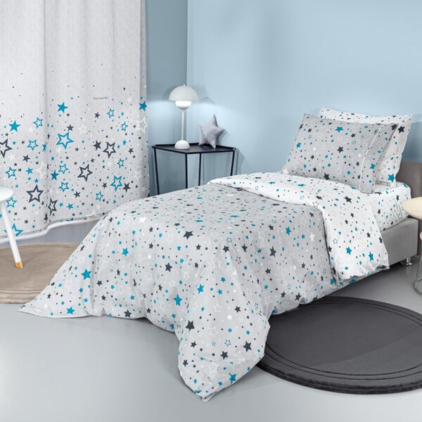 Σεντόνια Μονά (Σετ) Guy Laroche Starland Silver Γκρι,Μπλε ΧΩΡΙΣ ΛΑΣΤΙΧΟ 165x250