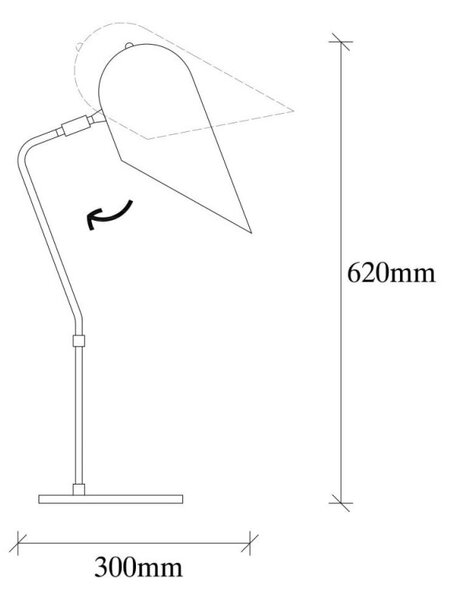 Επιτραπέζιο φωτιστικό Elefant 892OPV1122, 62x30 cm, Μεταλλική βάση, Μαύρο / χρυσό