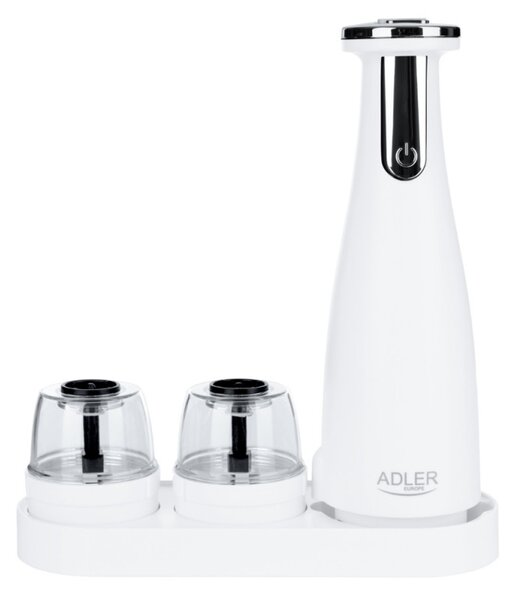 Ηλεκτρικός Μύλος Μπαχαρικών Adler AD 4449W, 3 τμχ, 150 ml, USB, μπαταρία Li-Ion 1500mAh, Κεραμικές λεπίδες, Λευκό