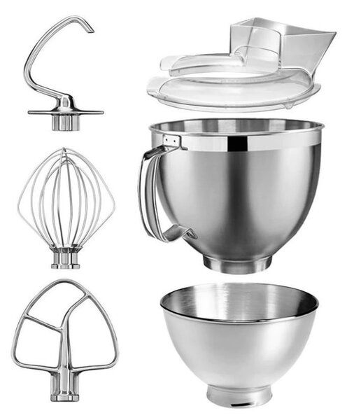 Πλανητικό μίξερ Artisan Elegance KitchenAid 5KSM185PSEMS, 300W, 4,8 l, Direct drive, 10 ταχύτητες, Inox