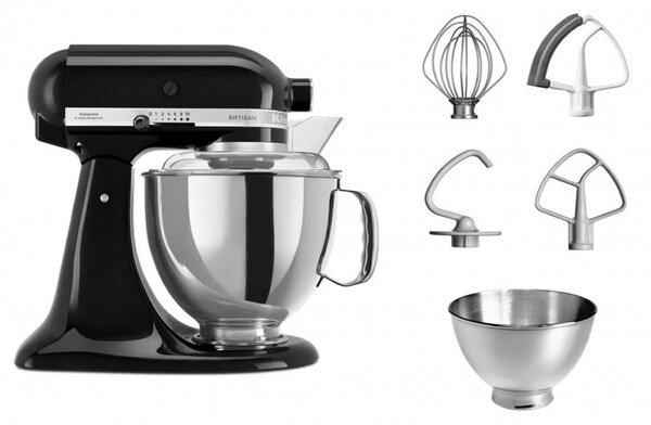 Πλανητικό mixer Artisan Elegance KitchenAid 5KSM175PSEOB, 300 W, 4,8 l, Direct drive, 10 ταχύτητες, Onyx Black