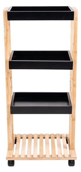 Τρολλει Κουζίνας Bamboo Essentials 4 Επιπέδων 40X30X88cm Μαύρο - Estia