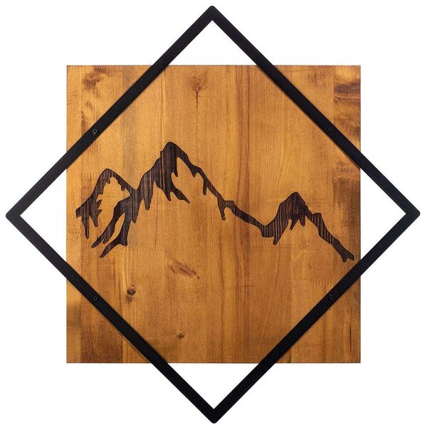 Διακοσμητικό Τοίχου Mountain 899SKL2129 54x54cm Walnut-Black Wallity