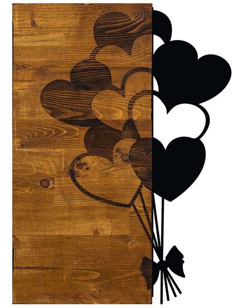 Διακοσμητικό Τοίχου Love 899SKL1336 39x58cm Walnut-Black Wallity