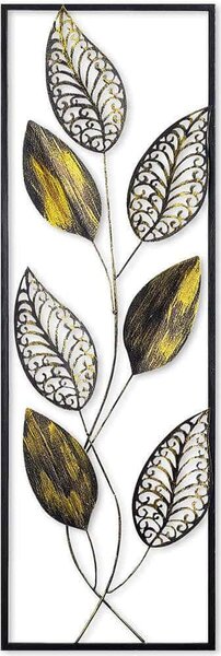 Διακοσμητικό Τοίχου Leaf 891TNL1567 90x5x32cm Black-Gold Wallity