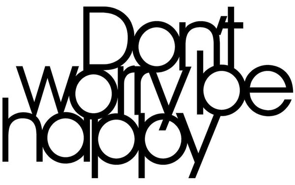 Διακοσμητικό Τοίχου Dont Worry Be Happy 891TNL1361 50x30cm Black Wallity