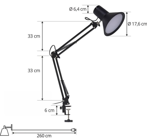 Lindby - Undra LED Επιτραπέζιο φωτιστικό Μαύρο Lindby