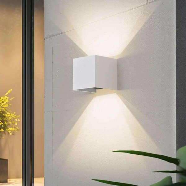 Lindby - Dara Square LED Smart Υπαίθρια Φωτιστικό τοίχου Λευκό Lindby