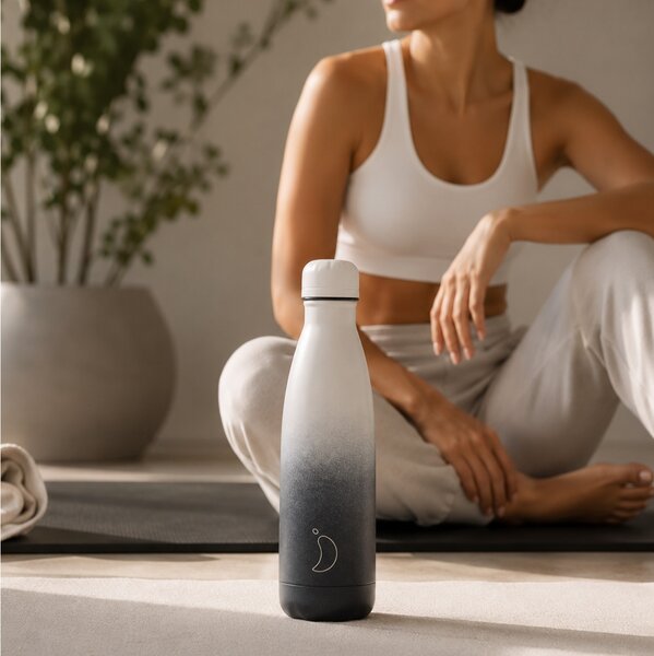 Μπουκάλι Θερμός Original Gradient Chilly's με χωρητικότητα 500ml και διατήρηση θερμοκρασίας 12h ζεστό / 24h κρύο - Black Pebble
