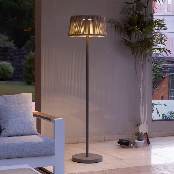 Les Jardins LED ηλιακός λαμπτήρας δαπέδου Rop&Strip, ρυθμιζόμενο ύψος, 500 lm, ρυθμιζόμενος, Καφέ / Σκουριάς, Αλουμίνιο, σύγχρονο, Μόνιμη σκιά