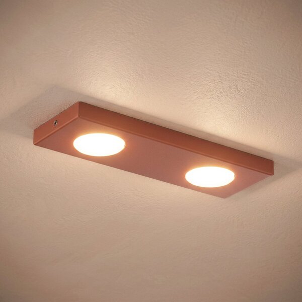 SIGMA Φωτιστικό οροφής Hero, κόκκινο, 2φωτιστικά, 35 x 12 cm, μέταλλο, GX53, ρυθμιζόμενος, Κόκκινο, Διάδρομος, Μέταλλο, σύγχρονο, Οροφή γωνιακή άμεση
