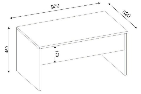 Τραπεζάκι σαλονιού Furny Home 756FRN2815, 90x52 cm, Πτυσσόμενο, Λευκό