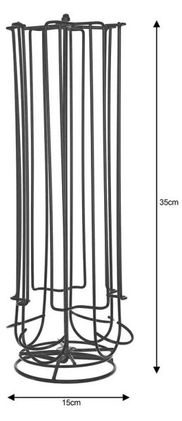 Μεταλλική βάση για κάψουλες καφέ Kinghoff KH 1570, 28 κάψουλες, Περιστρεφόμενη βάση, Μεταλλική, Μαύρο