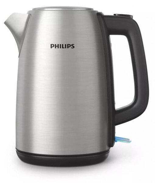 Ηλεκτρικός βραστήρας Philips Viva Collection HD9351/90, 2200W, 1.7l, Μέταλλο, Αυτόματος τερματισμός λειτουργίας, Προστασία κατά της υπερθέρμανσης, Γκρι/Μαύρο