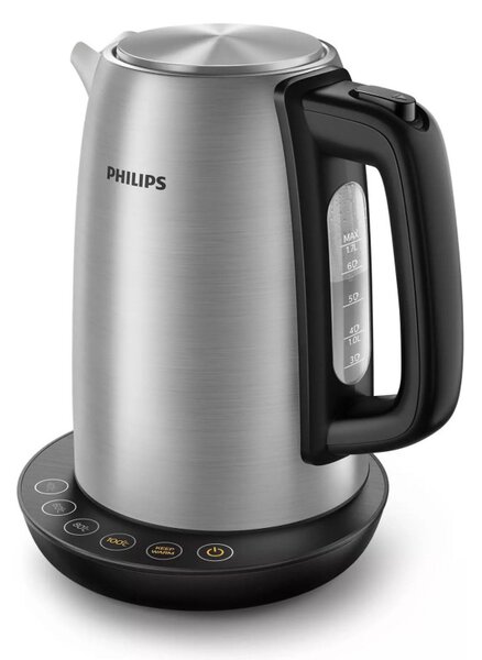 Ηλεκτρικός βραστήρας Philips Avance Collection HD9359 / 90, 2200W, 1,7l, Μέταλλο, Έλεγχος θερμοκρασίας, Γκρι / μαύρο