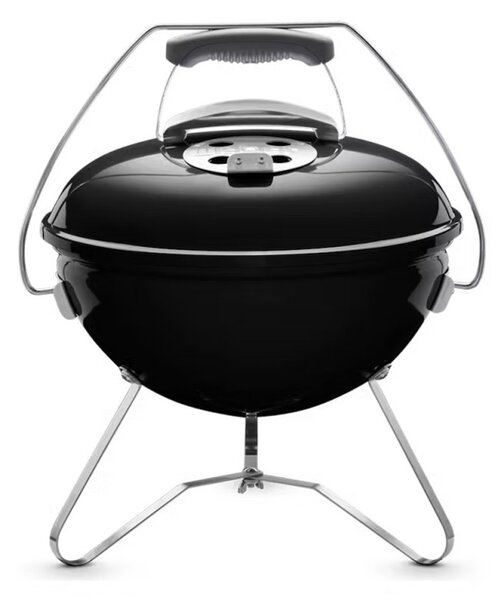 Φορητή ψησταριά κάρβουνου Weber 1121004 Smokey Joe, 37cm, Εμαγιέ, Λαβή με προστασία θερμότητας, Κλείδωμα καπακιού tuck-n-carry, Μαύρο