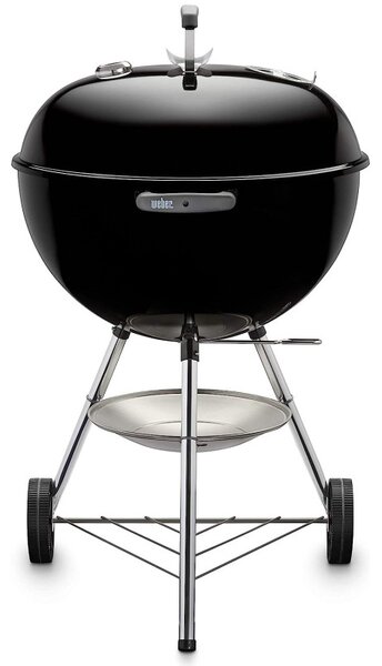 Ψησταριά κάρβουνο Weber Classic Kettle 1341504, 57 cm, Εμαγιέ ατσάλι, Ρυθμιστής αέρα, 2 ρόδες, 2 μη θερμαντικές λαβές, Θερμόμετρο, Μαύρο