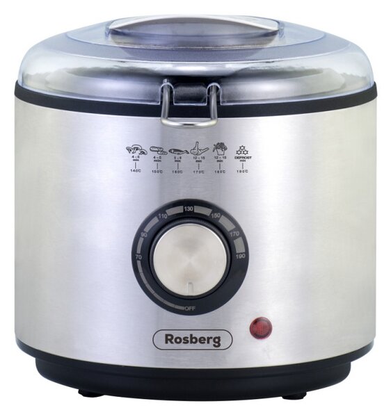 Φριτέζα Rosberg R51980U, 1L, 950W, Ρύθμιση Θερμοκρασίας, Inox