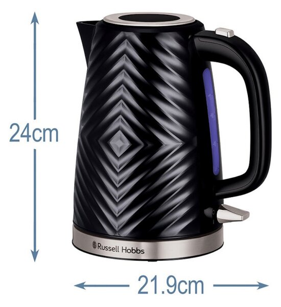 Βραστήρας Russell Hobbs 26380-70, 2400 W, 1.7 л, Γρήγορη θέρμανση, 3D σχεδίαση, Στόμιο με προστασία από διαρροή, Μαύρο