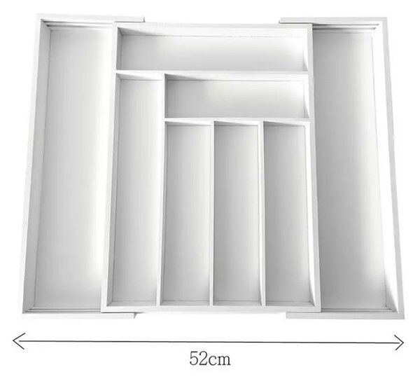 Οργανωτής για μαχαιροπήρουνα μπαμπού Kinghoff KH 1748, Επεκτάσιμο, Λευκό