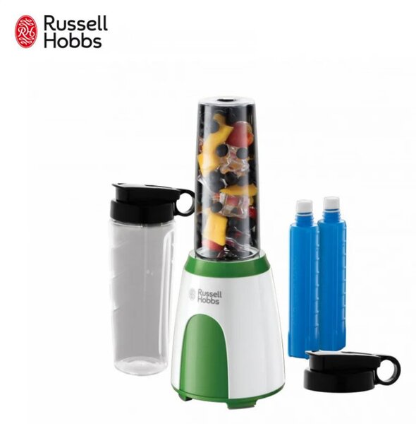 Μπλέντερ Russell Hobbs Explore Mix & Go Cool 25160-56, 300 W, 600 ml, Χωρίς BPA, Ανοξείδωτο ατσάλι, Εργονομική σχεδίαση, Λευκό/Πράσινο