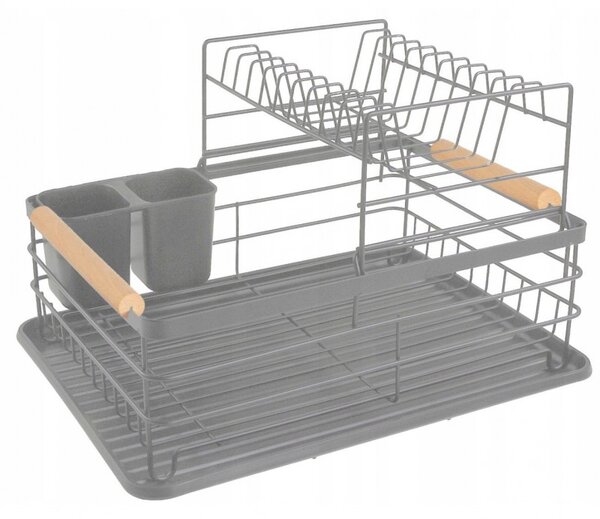 Στεγνωτήριο πιάτων σε 2 επίπεδα Kinghoff KH 1797, Υποδοχή σκευών, Γκρι