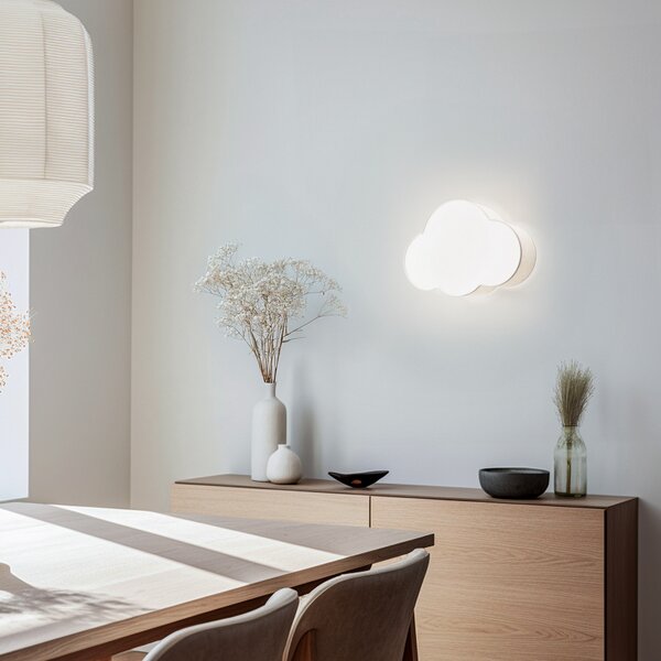 TK Lighting Φωτιστικό τοίχου Cloud, μπεζ, πλάτος 43 cm, ύφασμα, σύννεφο, E27, ρυθμιζόμενος, Μπεζ, Παιδικό δωμάτιο, Ύφασμα / Κλωστοϋφαντουργία, Νεανική διαβίωση
