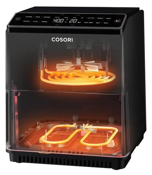 Φριτέζα ζεστού αέρα Cosori Dual Blaze™ CAF-P681S, 1700 W, 6,4 L, 12 προγράμματα, Χρονοδιακόπτης, Μαύρο