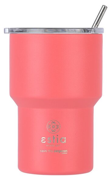 Θερμός-Ποτήρι Ανοξείδωτο Mug Lite Save The Aegean Fusion Coral Estia 400ml-9,2x6,5x13,3εκ. 01-18474