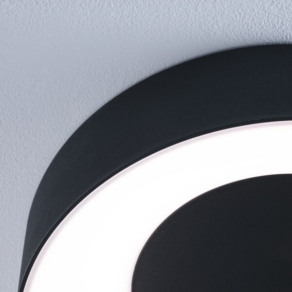 Paulmann HomeSpa Casca Φωτιστικό οροφής Ø30cm μαύρο, ρυθμιζόμενος, Μαύρο, Μπάνιο, Μέταλλο, σύγχρονο